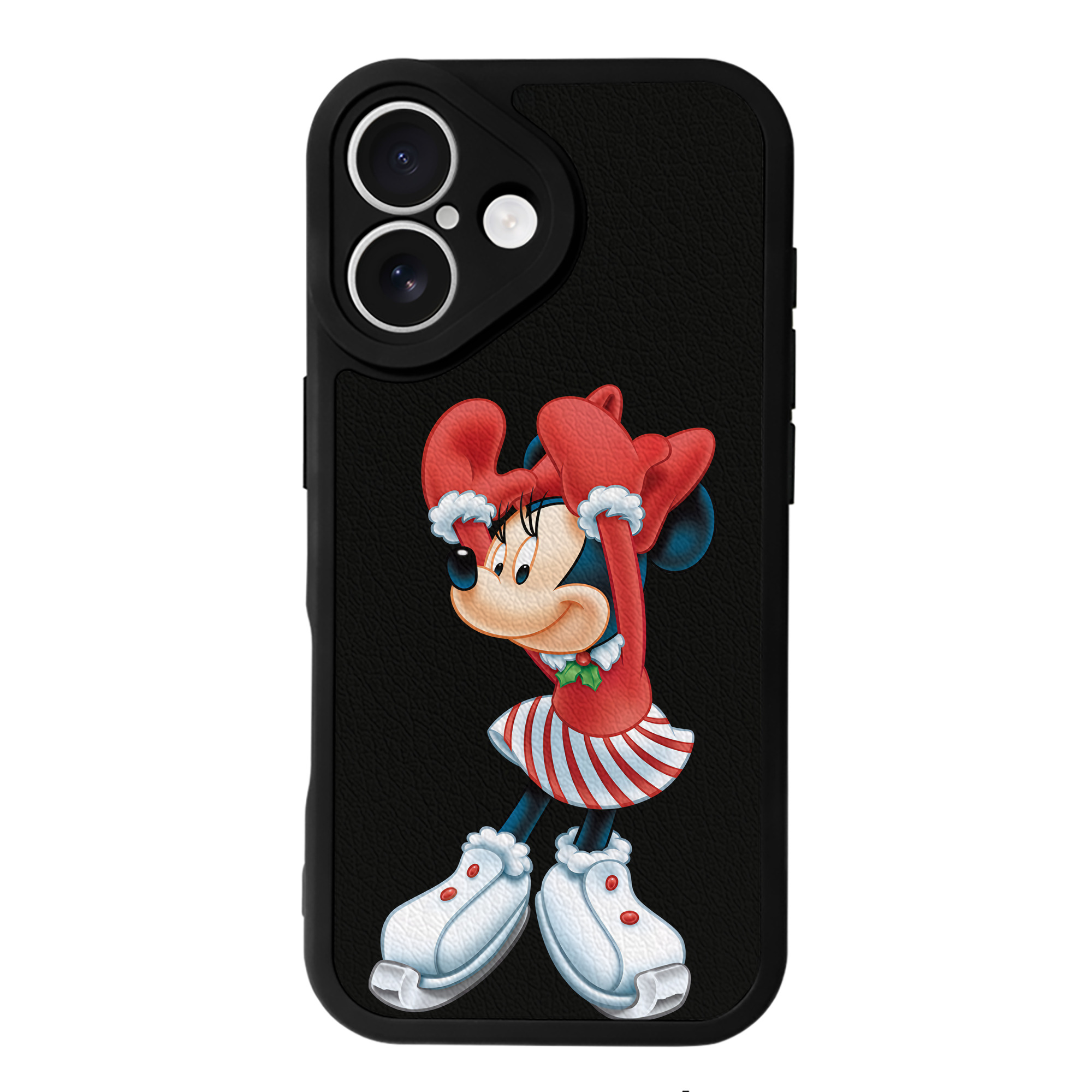 （画像用） ミッキーマウス Mickey Mouse 【iPhone 16シリーズ対応】シリコンスマホケース（レザー調） 材質：シリコン
